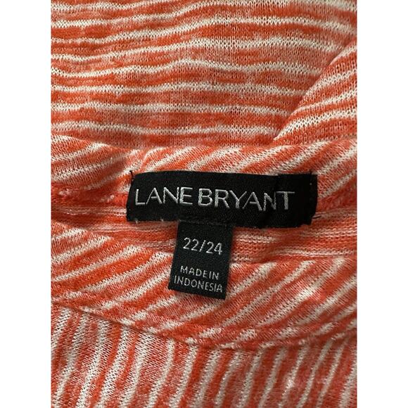 Lane Bryant Women's Top Size 22/24 Striped Orange Boho Short Sleeve - Picture 9 of 11